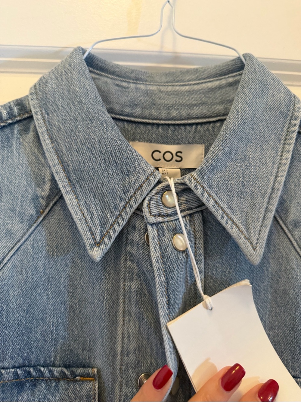 COS Denim Maxi Shirt Dress Organic Cotton Lyocell Relaxed Fit NWT - Picture 8 of 16